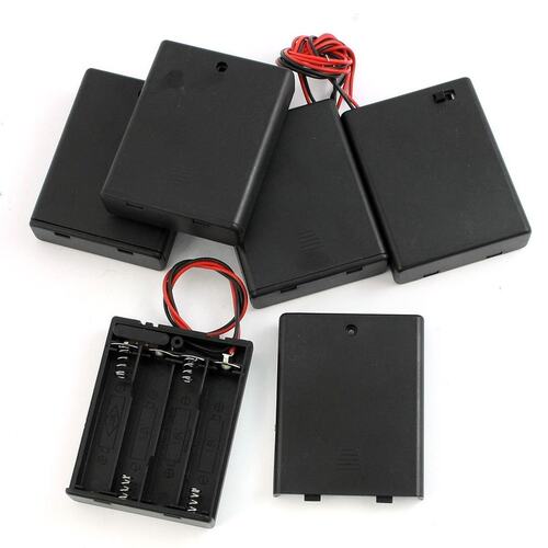 5Pcs 4 x AAA Batteries Battery Holder Case Storage w On/Off
