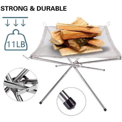 Bonfire Campfire Pit Camping Wood Stove Stand Frame Fire