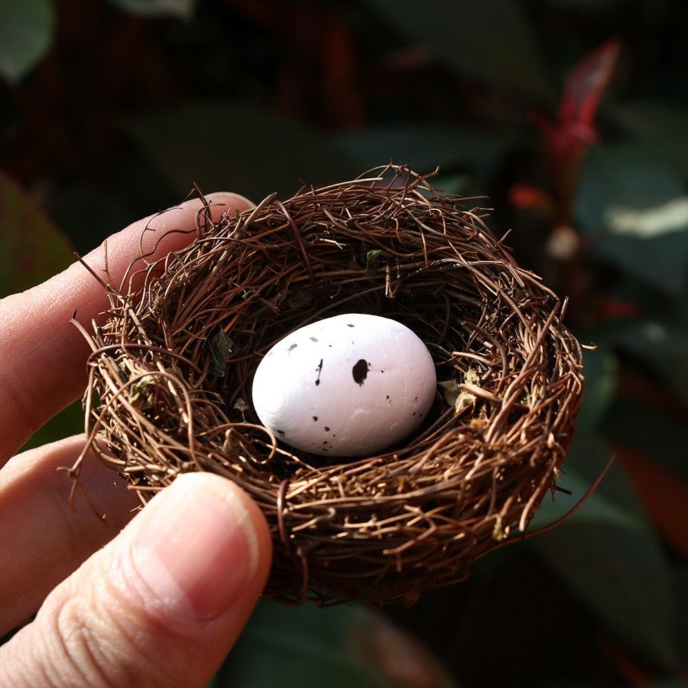 1 set handmade vine brown bird nest house easter decoration