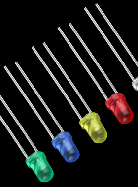 100 PCS Five Color LED Light Bulb Power 2pin Emitting Diode