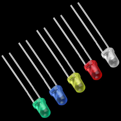 100 PCS Five Color LED Light Bulb Power 2pin Emitting Diode
