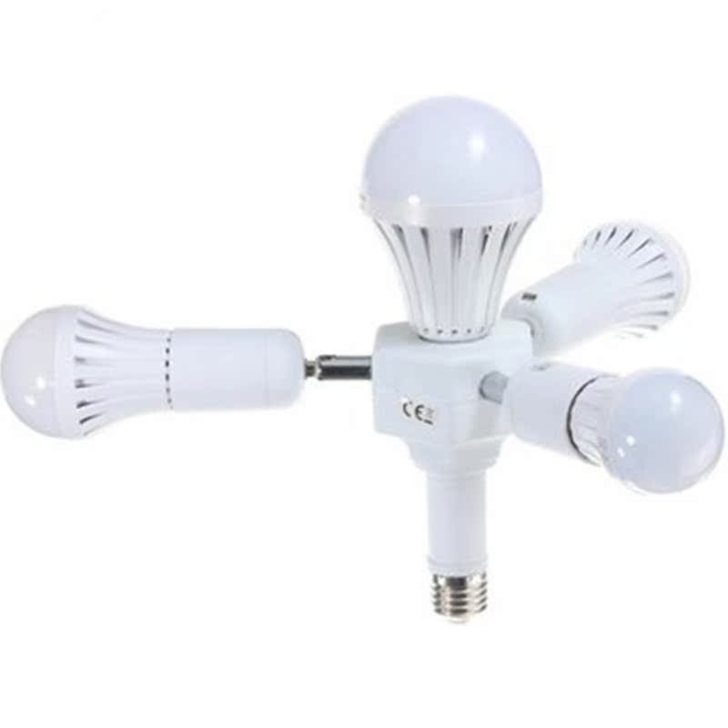3 in 1 Rotatable E27 Base LED Light Lamp Bulb Adapter Holder