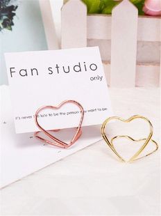 10Pcs Wedding Table Card Paper Love Metal Memo Clip Paper