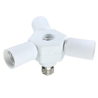 3 in 1 E27 Base Light Lamp Bulb Adapter Holder Socket Splitt