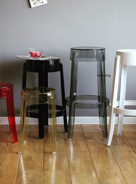 Transparent Living Room Stools Acrylic Bar Stool Ghost