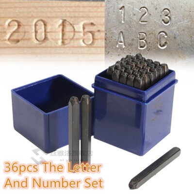 5mm(7/32) Alphabet Number 36Pcs Letter  Number Punch Stamp S