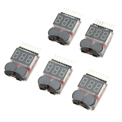 5X 1-8S Indicator RC Lipo Battery Tester Low Voltage Buzzer