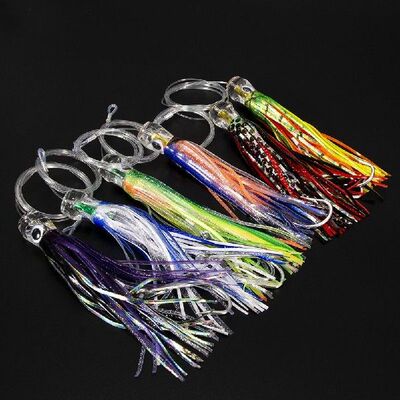 6pcs 6.5 Inch Bionic Octopus Baits Soft Feather Squid Lure