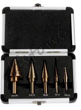 5pcs Hss Cobalt Multiple Hole 50 Sizes Step Drill Bit Set W/