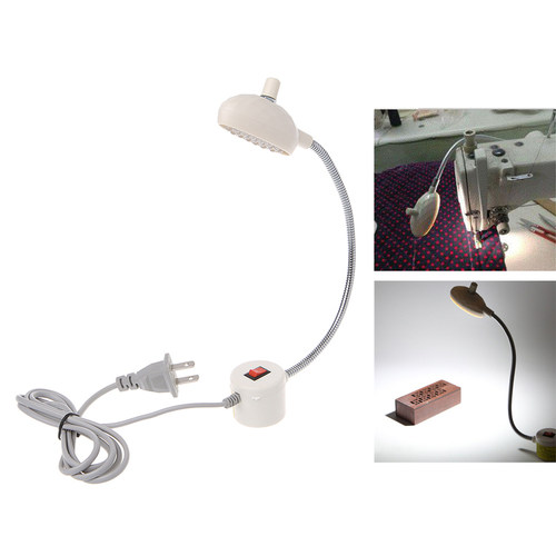 19 LED Brightness Sewing Machine Light Gooseneck Lamp w/ Bas