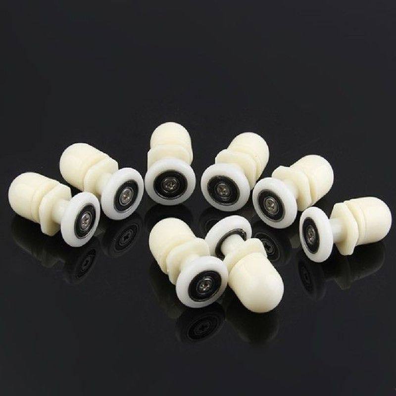 8pcs 19/23/25/27/29mm single plastic shower door rollers
