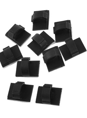 10 Pcs Rectangle Self-adhesive 10mm Cable Tie Mount Clips Bl