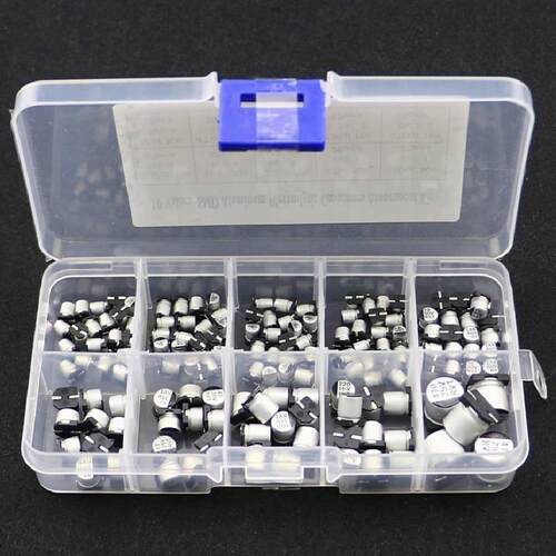 145Pcs 10 Values SMD 0.47 to 470uF Electrolytic Capacitor As