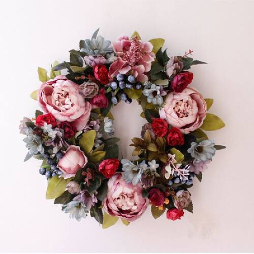 35cm Peony simulated garland Rattan ring decoration