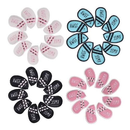 9x Golf Iron Headcover 4-9,P,S,A Numbered Club Head Covers