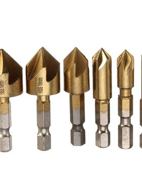 6 Pcs 6-19mm Chamfer Countersink Set Chamferring Hexagonal S