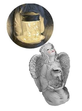 Solar Resin Praying Angel Statue Tabletop Ornament