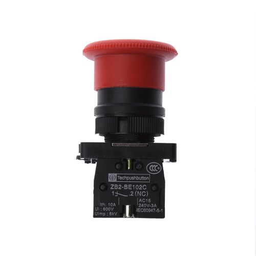 22mm NC N/C Red Mushroom Emergency SPush Button Switch 600V