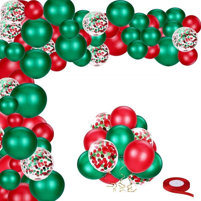 red green confetti balloons 12inch latex helium