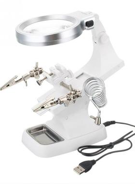 Welding LED Magnifier Helping Hand Soldering Iron Stand Magn
