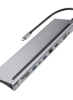 Multfunction Type-C Hub Adapter USB3.0 RJ45 TF Reader 3.5mm