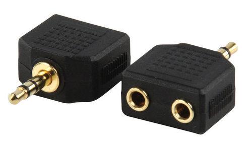 3.5mm Plug to 2 x 3.5mm Jack Splitter Adaptor,Gold Plated.Ne