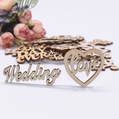 15pcs/lot Wood Love Mr Mrs Wedding Wooden Word Decorative