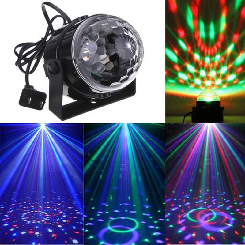 7 Colors Sound Activated Rotating Disco Ball Party Lights