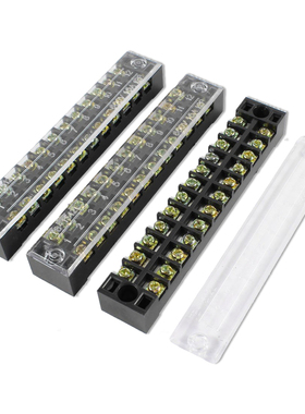 3 Pcs 600V 15A 12 Positions Dual Rows Covered Barrier Screw