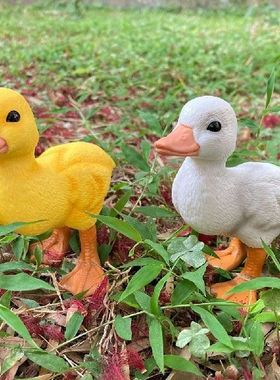 2 Pcs Artificial Duck Figurine Simulation Poultry Ducks