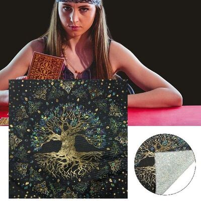 Linen Tarot Tablecloth Divination Tarot Card Pad Pendulum