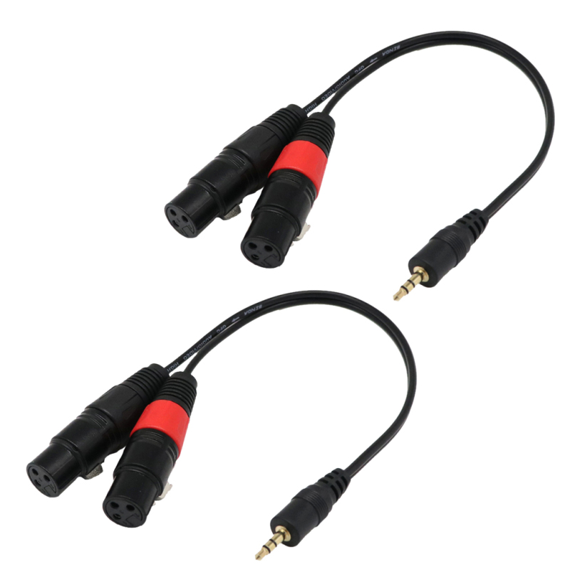 2 Pieces 3.5mm Mono Jack (PC/Laptop) to 2 XLR Female Cable S
