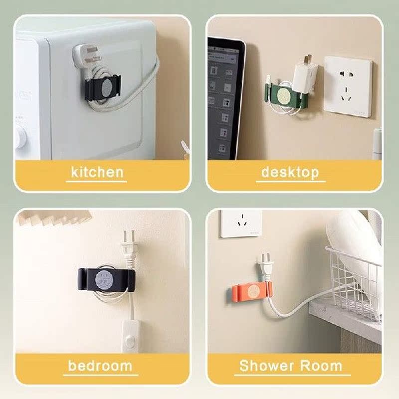 Plug Hook Seamless Punch Free Plug Sticker Holder Wall