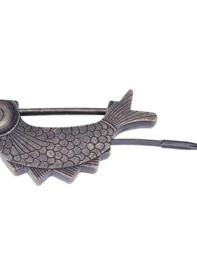 Retro Fish Head Lock with Key for Cabinet Door Box Decoratio