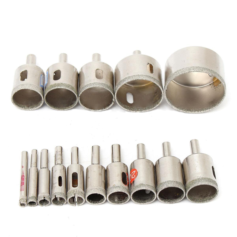 15pcs Diamond Hole Saw Drill Bit Set Tile Ceramic Glass Marb