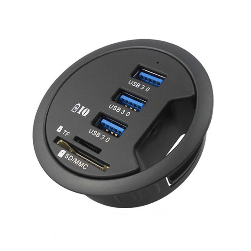 In-Desk USB Hub 3 Port USB 3.0 charger with 2 Slot,SD / Micr 家装主材 龙头装饰盖 原图主图