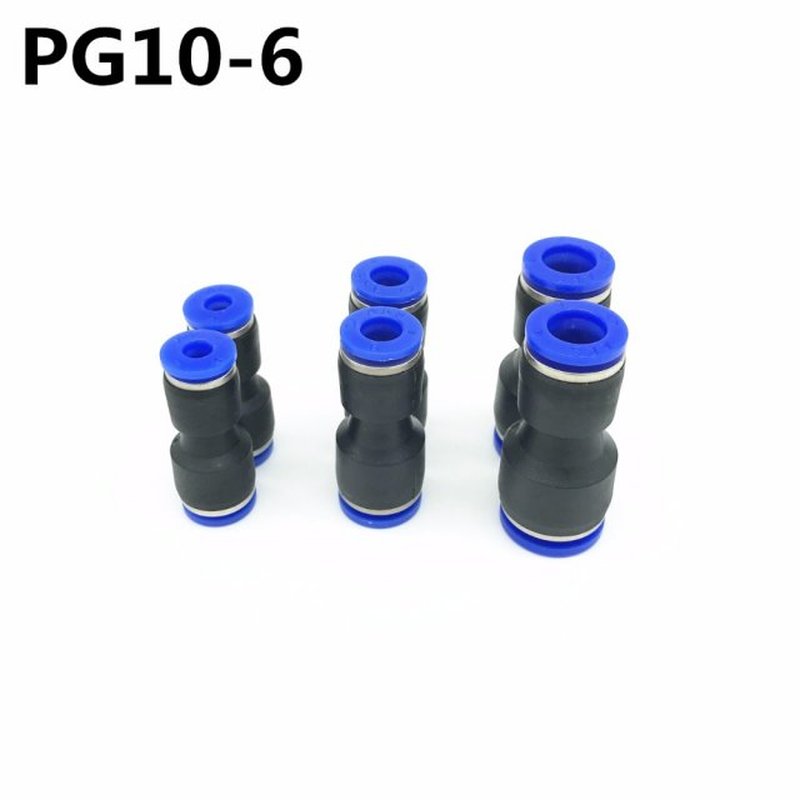 10Pcs PG10-6 10mm to 6mm Pneumatic Fittings Push In Straight