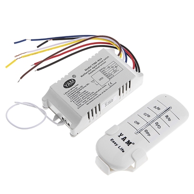4 Ways ON/OFF 220V Receiver Lamp Light Remote Control Switch