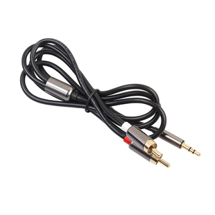 Black Silver Alloy Oxygen-Free Copper 3.5mm 2rca Lotus Cable