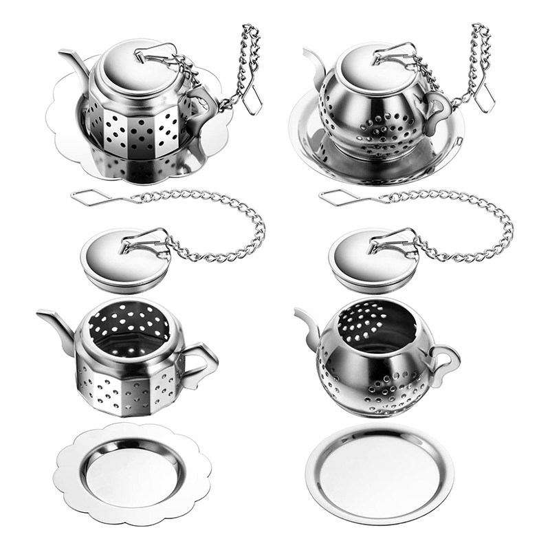 4 pcs loose leaf tea infuser, polygonal