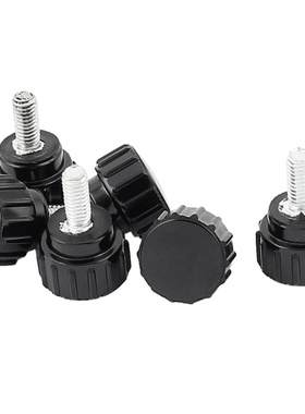 6 Pcs M4x10 Threaded Knurled Thumbscrew Grip Knobs Thumb Scr