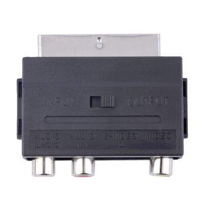SCART To 3 RCA Composite Phono with SVHS S-Video Adaptor In