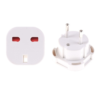 2 pcs Plug UK To EU Plug Adapter Socket Plug Travel Electric