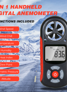 8 in 1 Digital Anemometer Handheld Wind Speed Meterfor