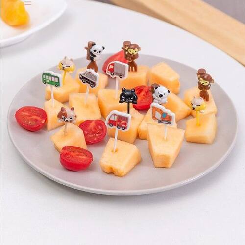 6pcs/set Cute Koala Cat Fruit Fork Kids Snack Dessert