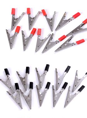 10pcs Red Metal Insulated Alligator Clips ClampHandle Croco