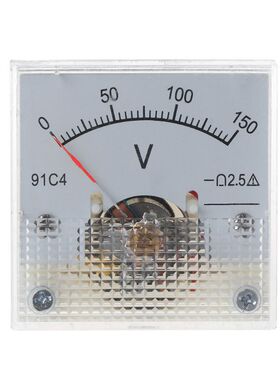 91C4 DC Voltmeter Analog Panel Voltage Meter Mechanical Poin