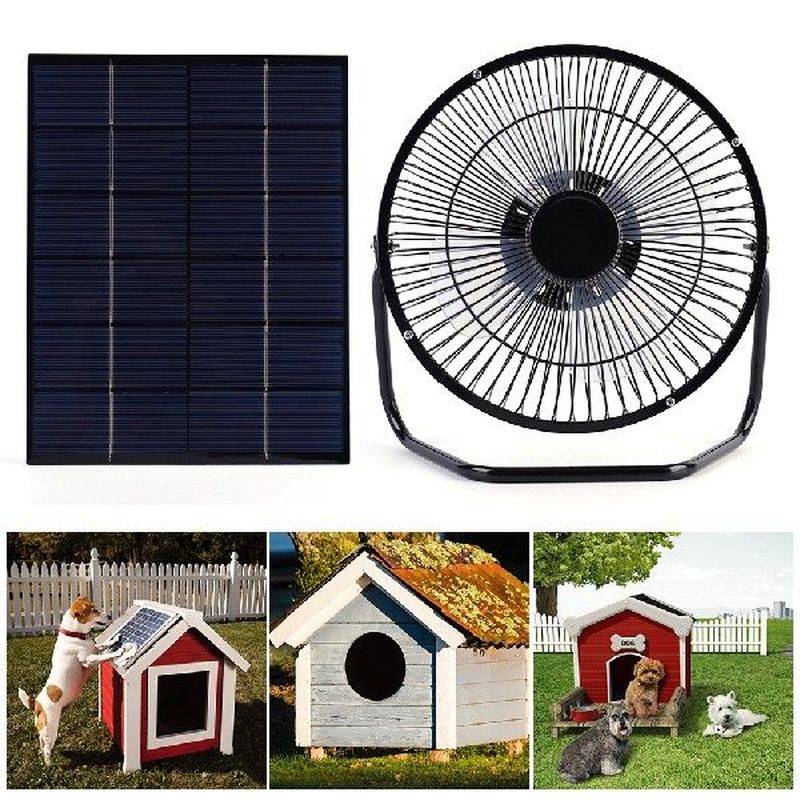 Mini 7W 6V 8 inch Solar Panel Powered Ventilator Fan for