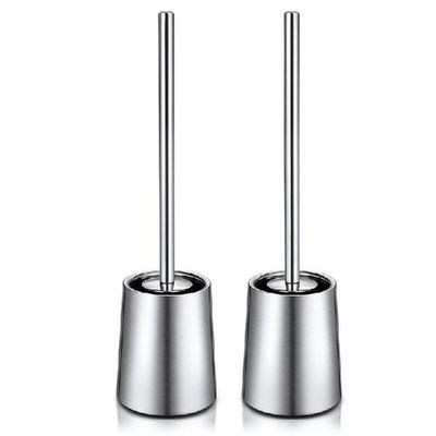 HOMEMAXS 2PCS Toilet Brushs With Holder Good Grip Stainless
