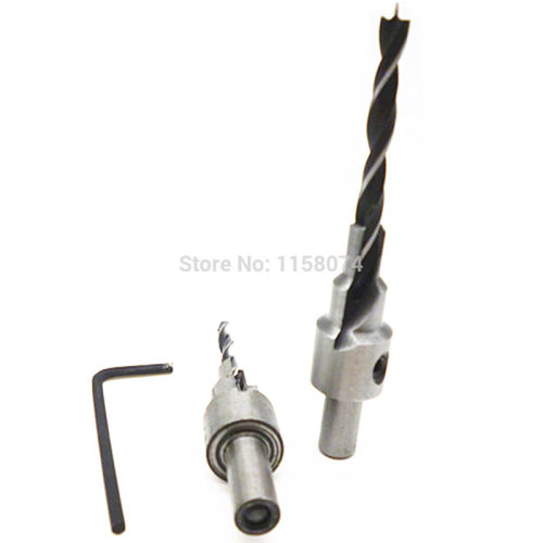 2pc Tapered Drill Countersink Bit Screw Set Pilot Hole 2 Flu